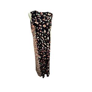 J. Jill Sleeveless Floral Round Neck Stretch Maxi Dress Size Medium